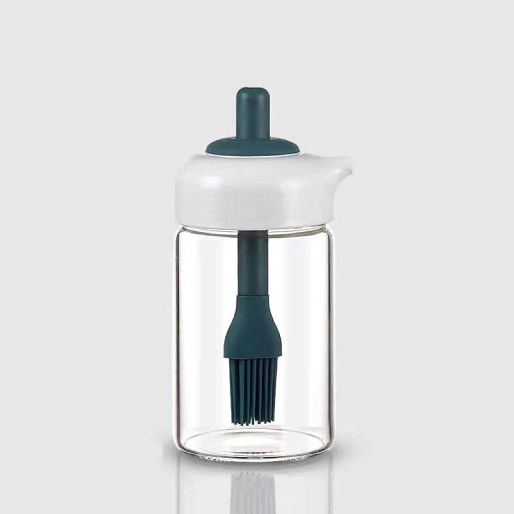 2 In 1 Glass Oil Dispenser Jar Bottle With Brush (1 Set) - SMV SALES