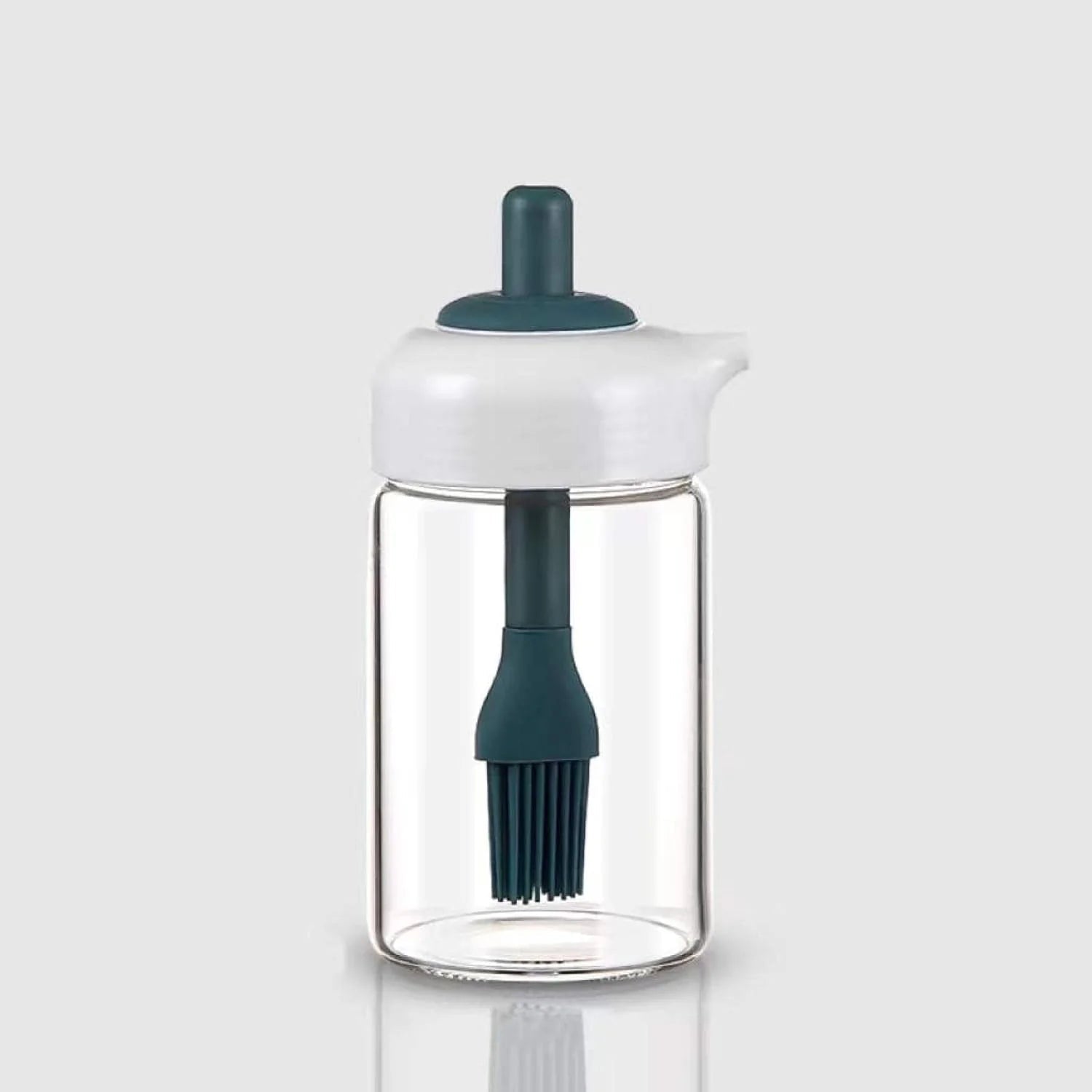 2 In 1 Glass Oil Dispenser Jar Bottle With Brush (1 Set) - SMV SALES