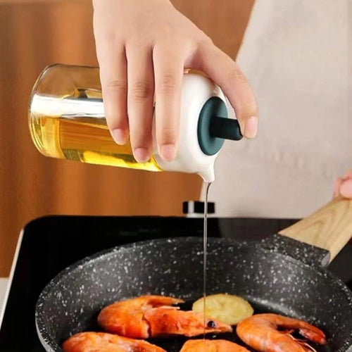 2 In 1 Glass Oil Dispenser Jar Bottle With Brush (1 Set) - SMV SALES