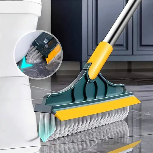 2 In 1 Long Handle Mop Stiff Bristle Floor Brush - Your Home Decor
