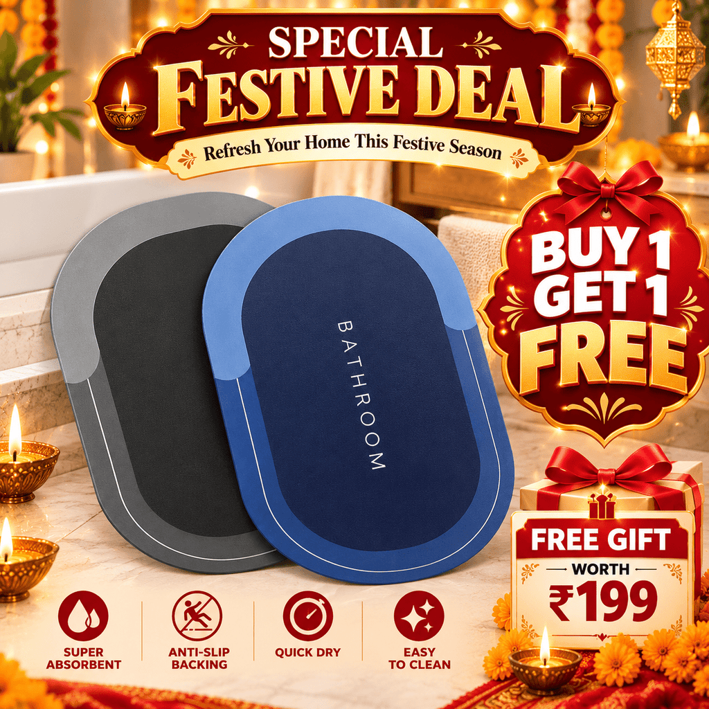 BUY 1 GET 1 FREE YourHomeDecor™ Super Absorbent Quick Dry Non Slip Bath & Floor Mat - SMV SALES