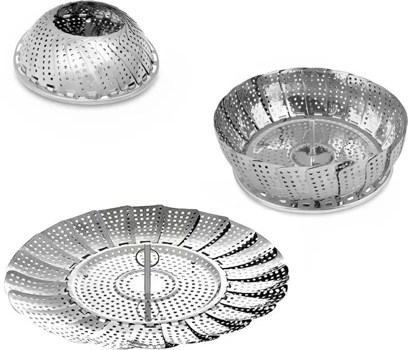 HIGH QUALITY STAINLSS STEEL STEAMER BASKET - FOLDABLE & ADJUSTABLE - Your Home Decor