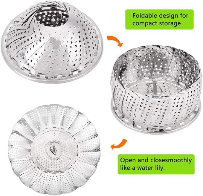 HIGH QUALITY STAINLSS STEEL STEAMER BASKET - FOLDABLE & ADJUSTABLE - Your Home Decor