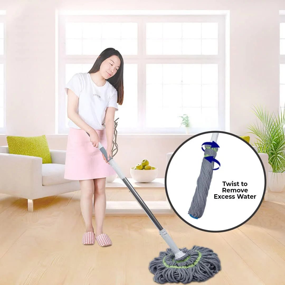 Self - Squeeze Twist Microfiber Mop – No Drips, Quick Drying, Multicolor Fiber - Your Home Decor