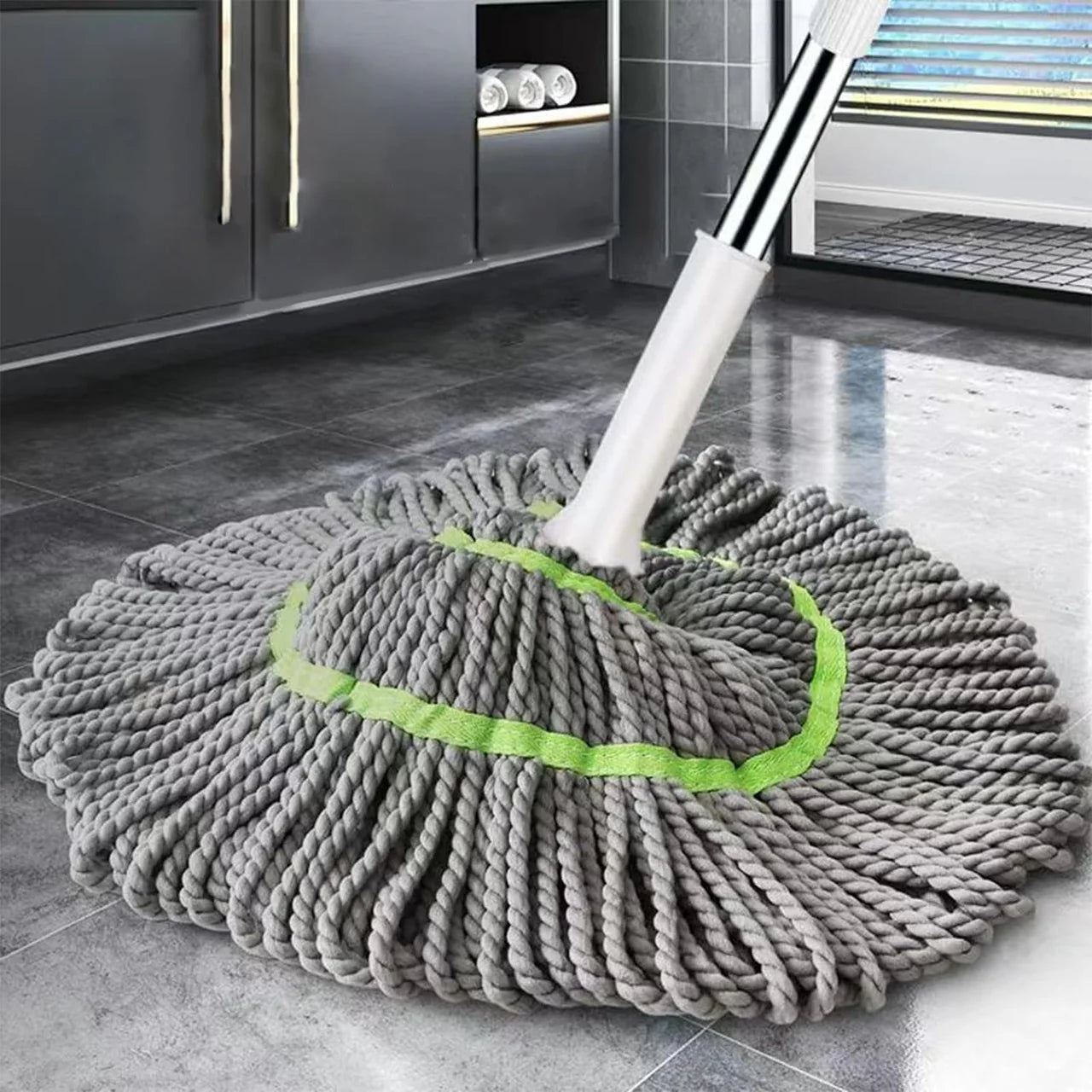 Self - Squeeze Twist Microfiber Mop – No Drips, Quick Drying, Multicolor Fiber - Your Home Decor
