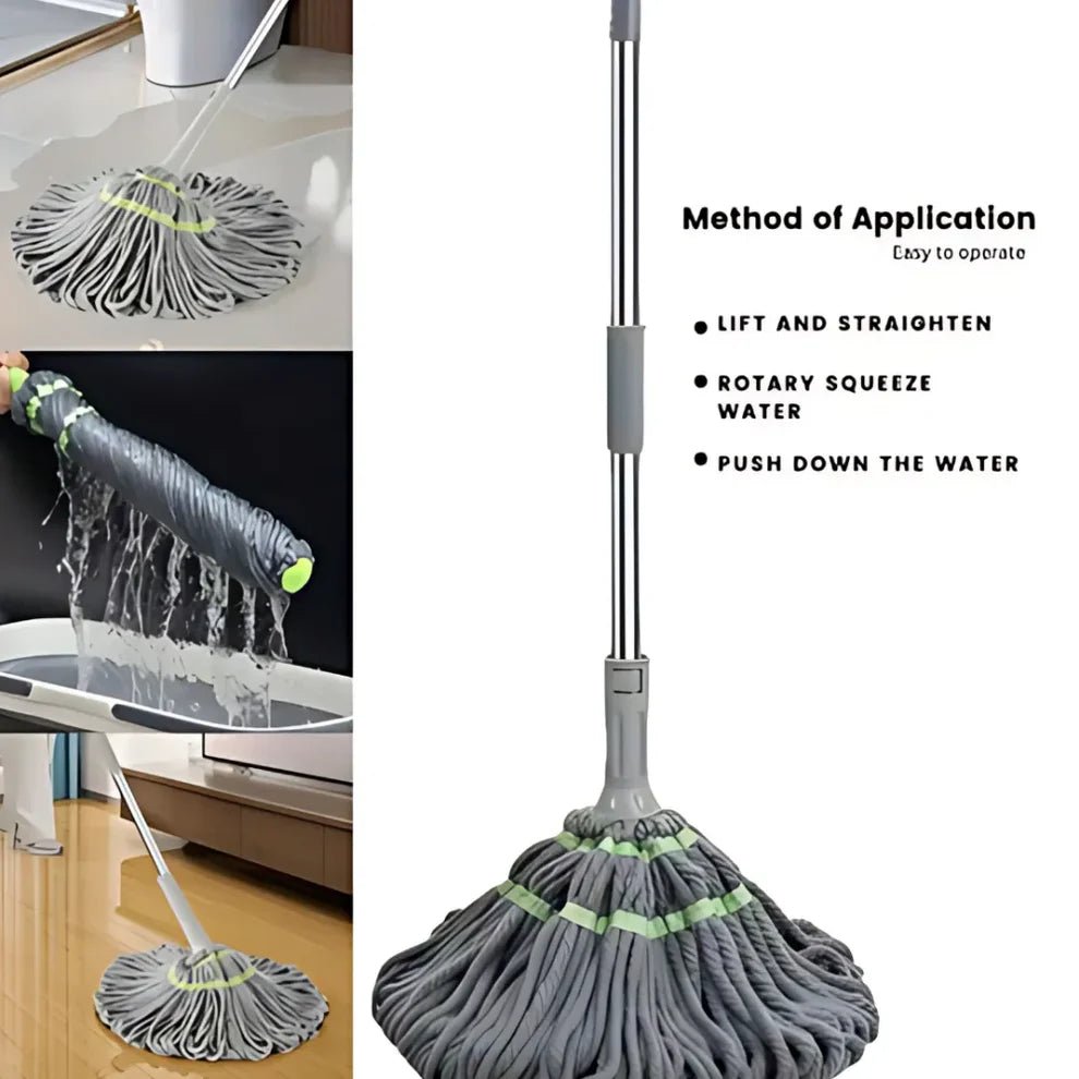 Self - Squeeze Twist Microfiber Mop – No Drips, Quick Drying, Multicolor Fiber - Your Home Decor